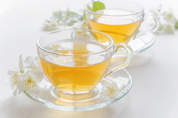 Green tea with jasmine — Stock Photo, Image