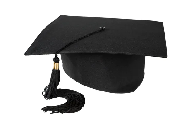 Maturitní klobouk na bílém pozadí — Stock fotografie