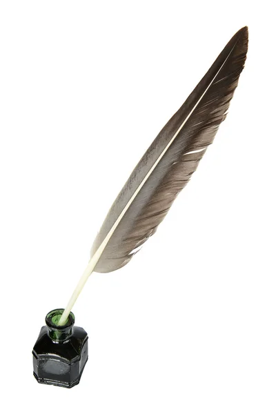 Quill in the inkwell — Stock Photo, Image