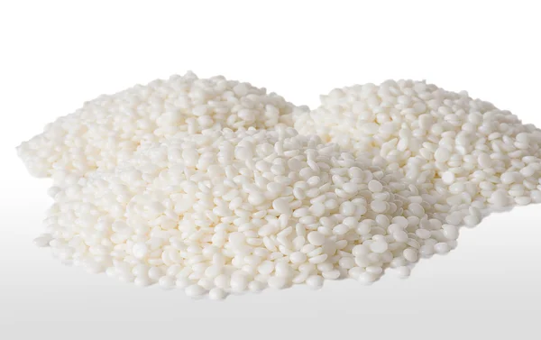 Granuli di polimero bianco — Foto Stock