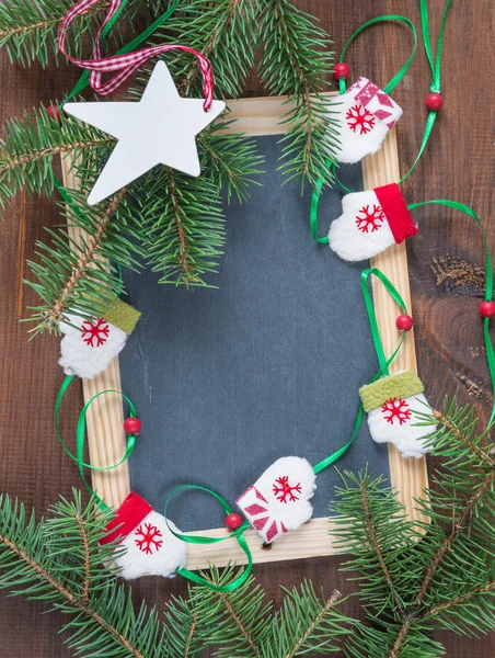 Fondo de Navidad con pizarra en blanco —  Fotos de Stock