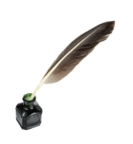 Quill in the inkwell — Stock Photo, Image