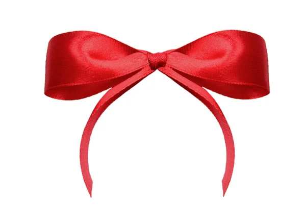 Red satin gift bow — Stock Photo, Image