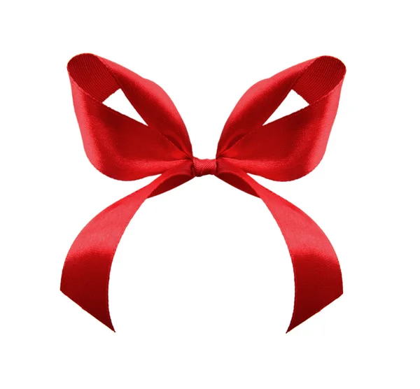 Red satin gift bow — Stock Photo, Image