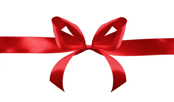 Red satin gift bow — Stock Photo, Image