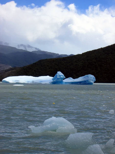 智利巴塔哥尼亚Torres Del Paine国家公园的Lago Grey和冰川灰 — 图库照片