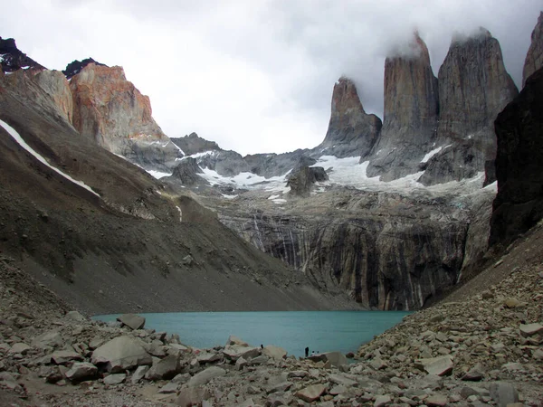 Veduta Dal Mirador Base Torres Parque Torres Del Paine Regin — Foto Stock