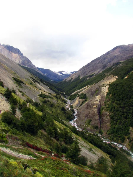 Horské Údolí Národním Parku Torres Del Paine Patagonia Chile — Stock fotografie