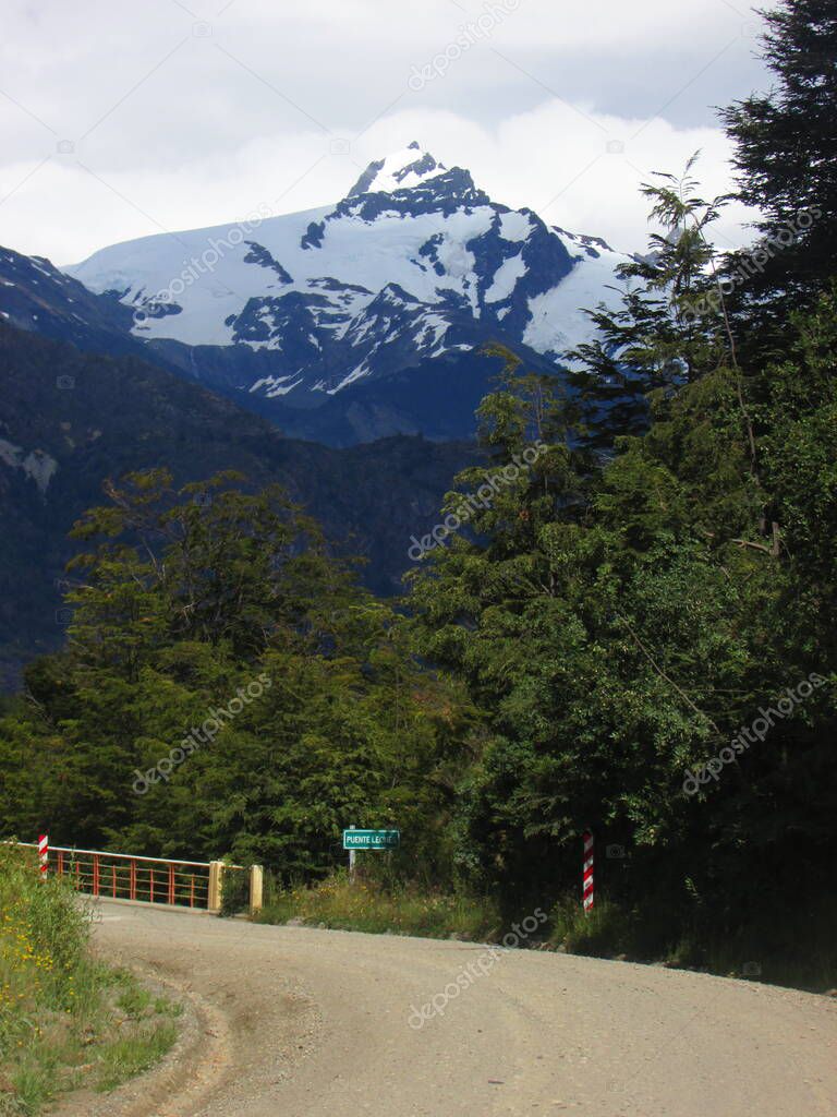 Route in Carretera Austral, Patagonia, Chile 
