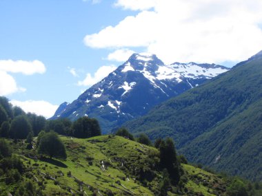 Coyaique 'deki dağlar, patagonya, Şili 