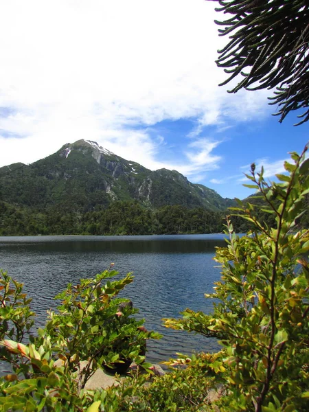 Lago Montanhas Parque Nacional Huerquehue Araucânia Chile — Fotografia de Stock
