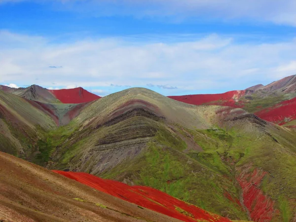 Palcoyo Rainbow Mountain Peru Cielo Colores —  Fotos de Stock