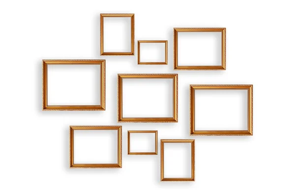 Set of golden picture frames — Stock Photo, Image