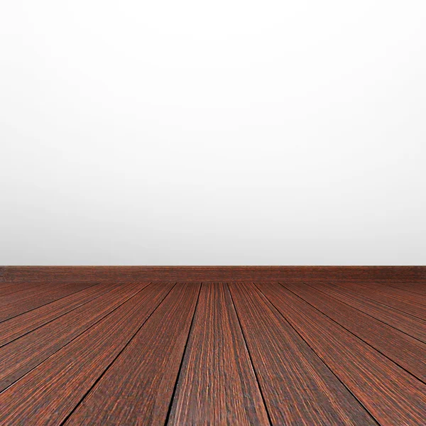 Wooden floor with white gray wall — Stock Photo, Image