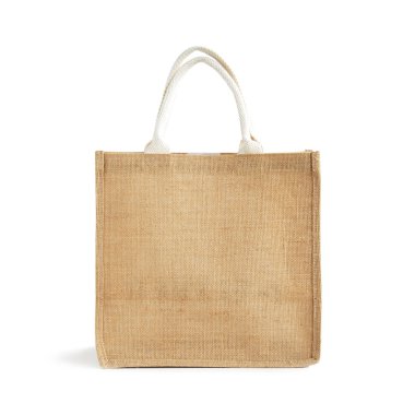 Reusable hessian or jute bag with loop handle clipart
