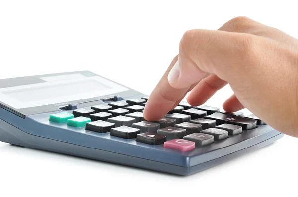 Dedos presionando el teclado de la calculadora — Foto de Stock