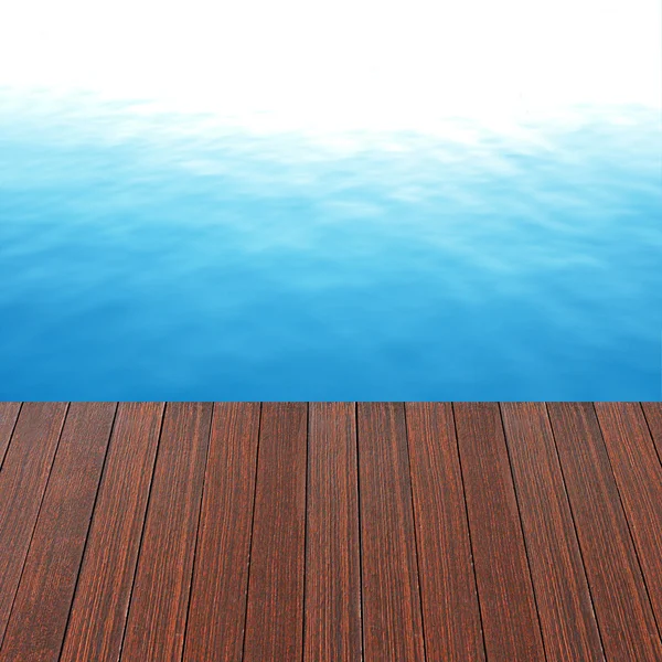 Wood plank on water background — Stock Photo, Image