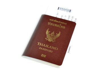 İçinde hava bilet ile Tayland pasaportu