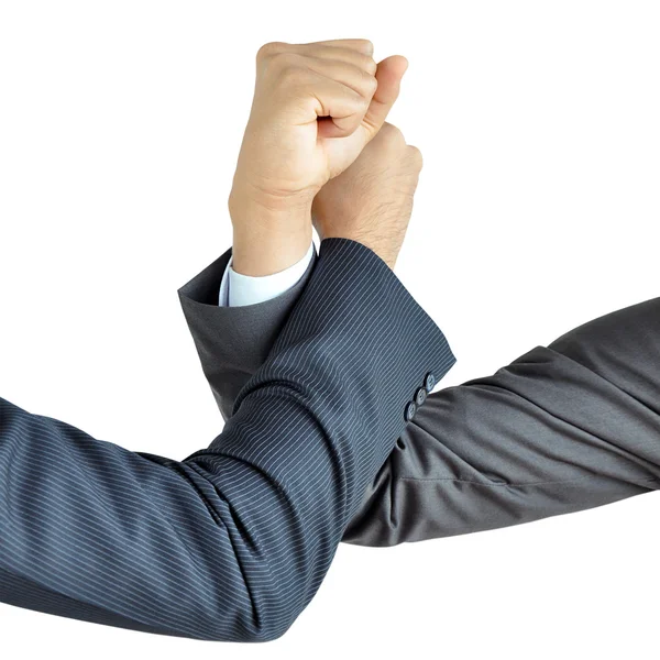 Businessman hands engage in arm wrestling — Stock Photo, Image