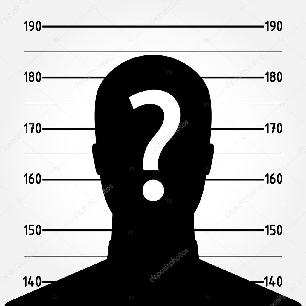 Mugshot of anonymous male silhouette
