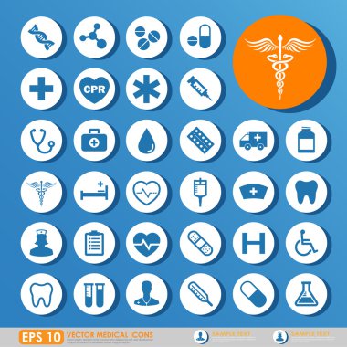 Renkli tıp Icon set
