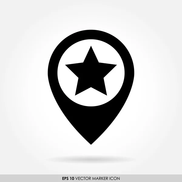 Black star marker sign — Stock Vector