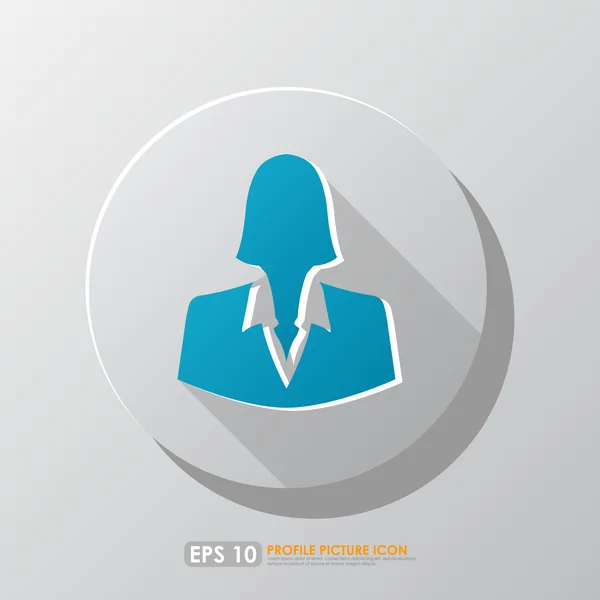 Icono de imagen de perfil de mujer de negocios azul — Archivo Imágenes Vectoriales