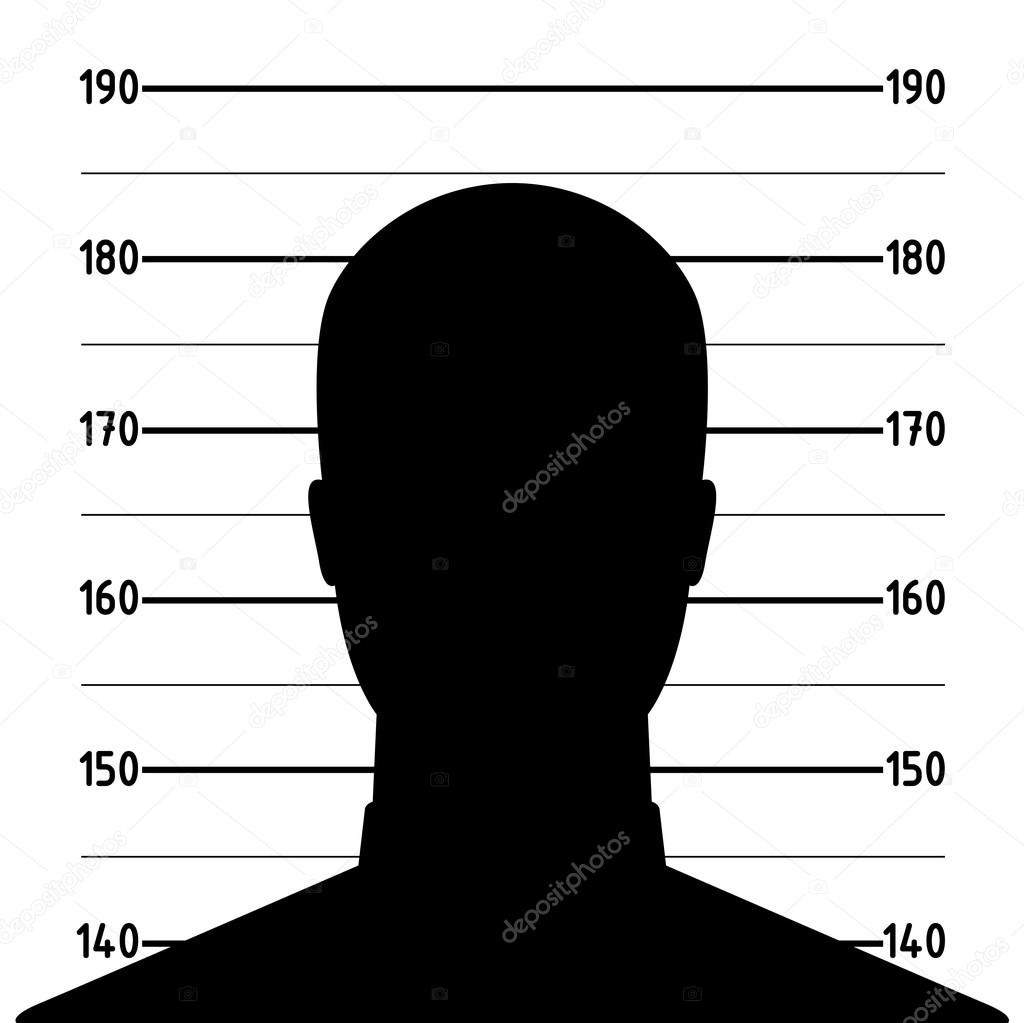 Mugshot of anonymous man silhouette