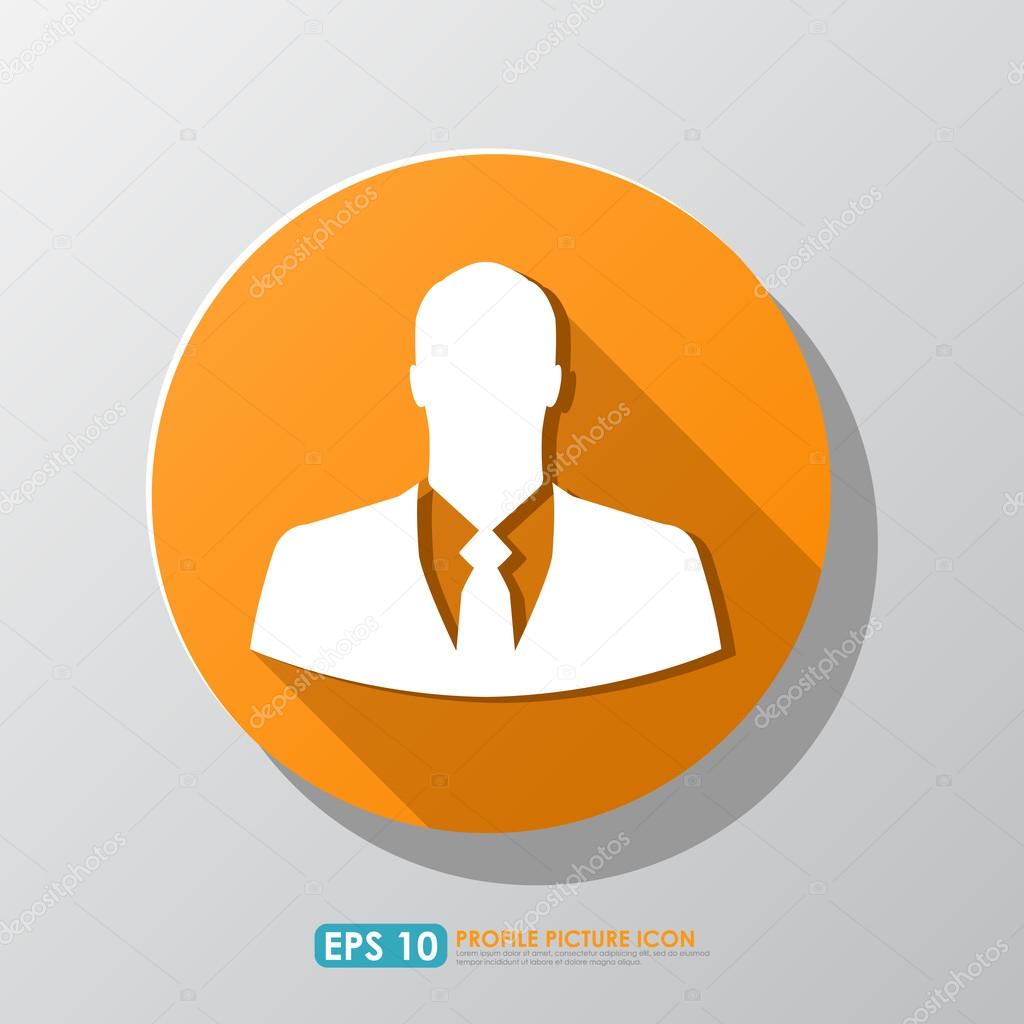 Orange businessman profile picture icon — Stock Vector © kritchanut