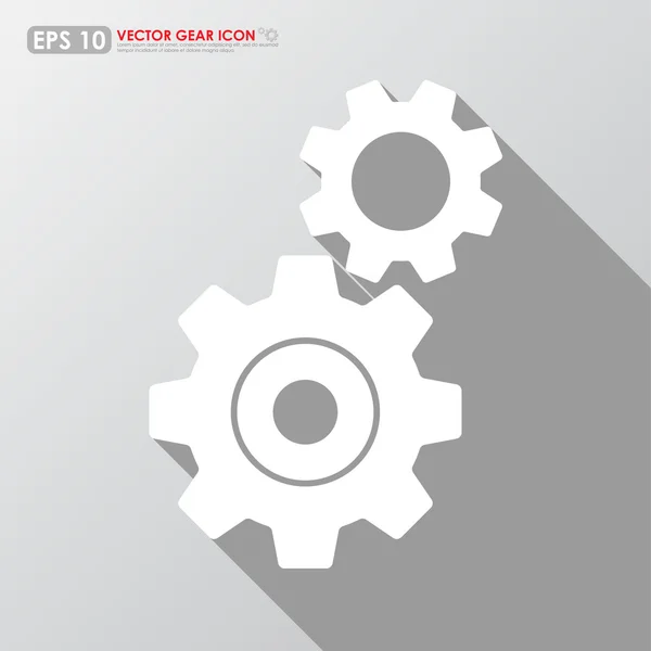 Gears or cogs set with shadow — Stock Vector