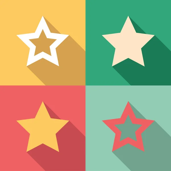 Collection of star icons in colorful vintage colors — Stockvector