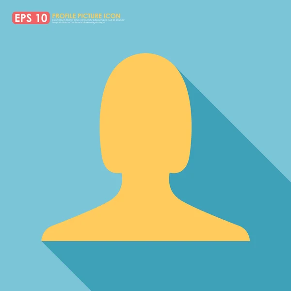 Colorful woman avatar profile picture icon with shadow — Stock Vector