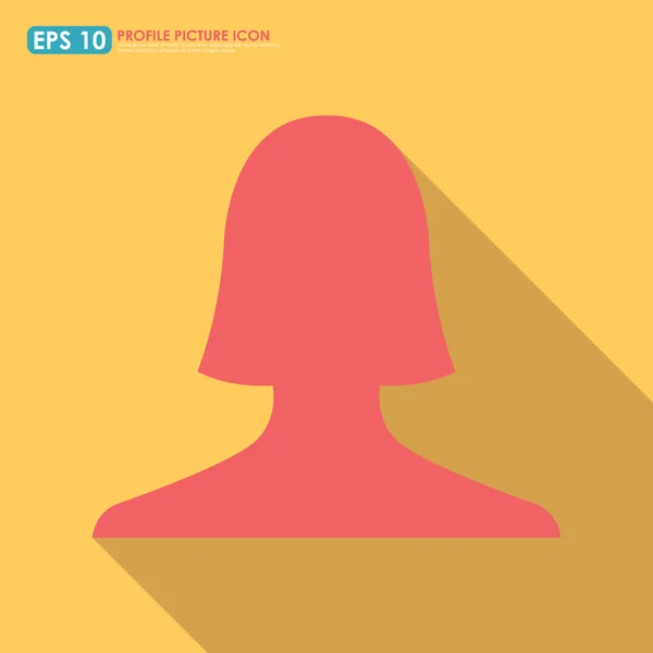 Icono de imagen de perfil avatar mujer colorido con sombra — Archivo Imágenes Vectoriales