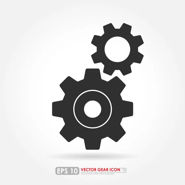 Simple black gear or cog set - vector icon — Wektor stockowy