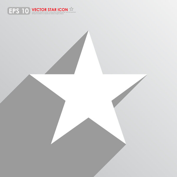 Значок белой звезды с тенью
