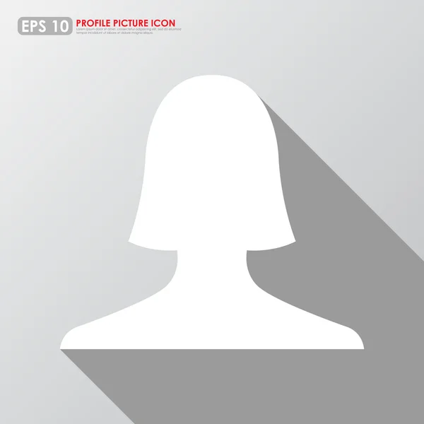 Frau Avatar Profilbild-Symbol mit Schatten auf grauem Hintergrund — Stockvektor