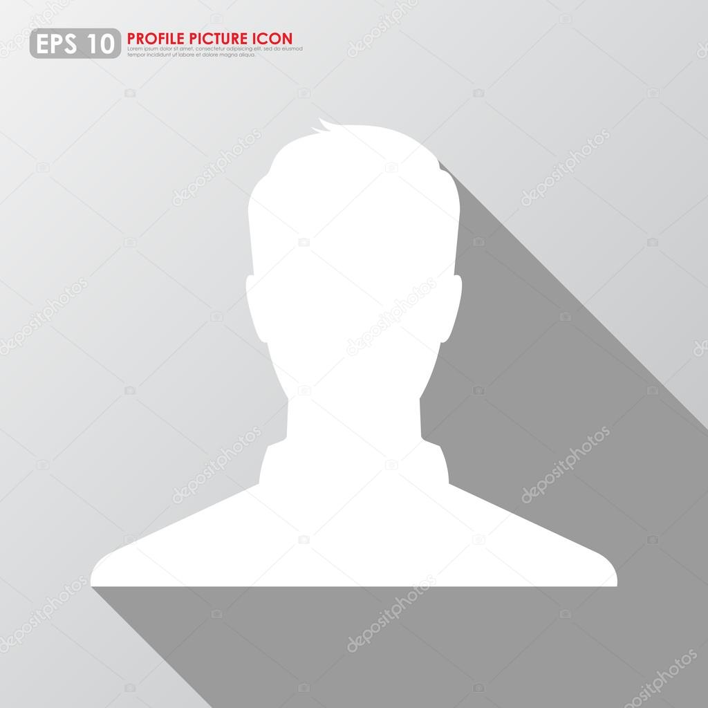 White male avatar profile picture with shadow on gray background Stock ...