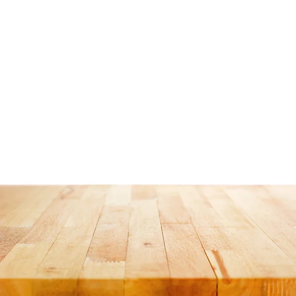 Holz Tischplatte auf weißem Hintergrund — Stockfoto