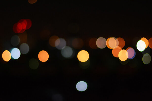 Colorful bokeh or blurry light at night for background