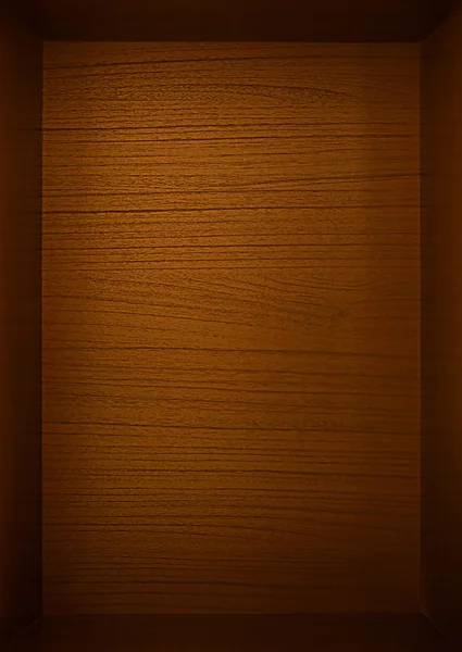 Caixa de madeira marrom escuro vazio como fundo — Fotografia de Stock