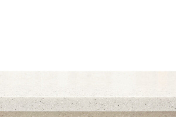 Quartz stone countertop on white background