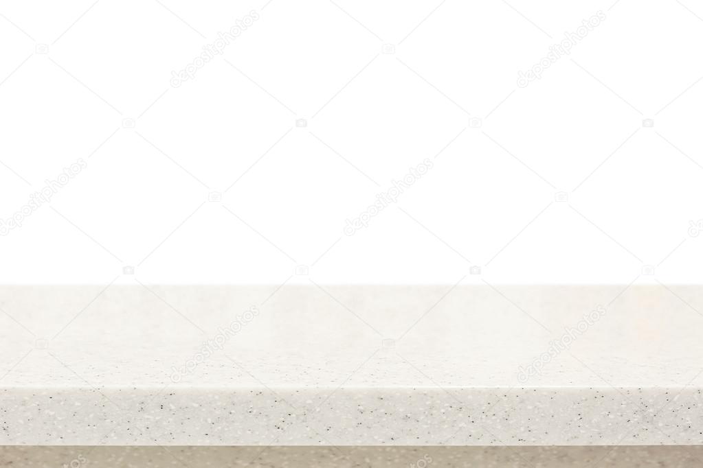 Quartz stone countertop on white background