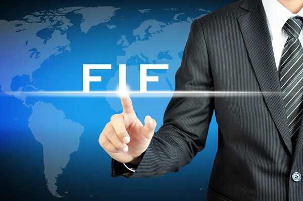 Firma FIF sullo schermo virtuale, FIF sta per Fondo Investimenti Esteri o Federal International Finance — Foto Stock