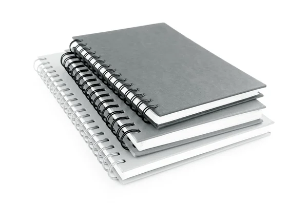 Montón de cuadernos (o copybooks) aislados sobre fondo blanco — Foto de Stock