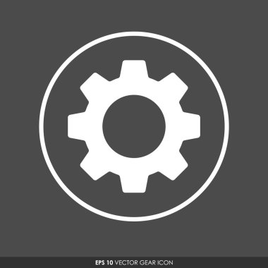 Koyu gri arka plan üzerinde daire dişli veya dişli simgesini