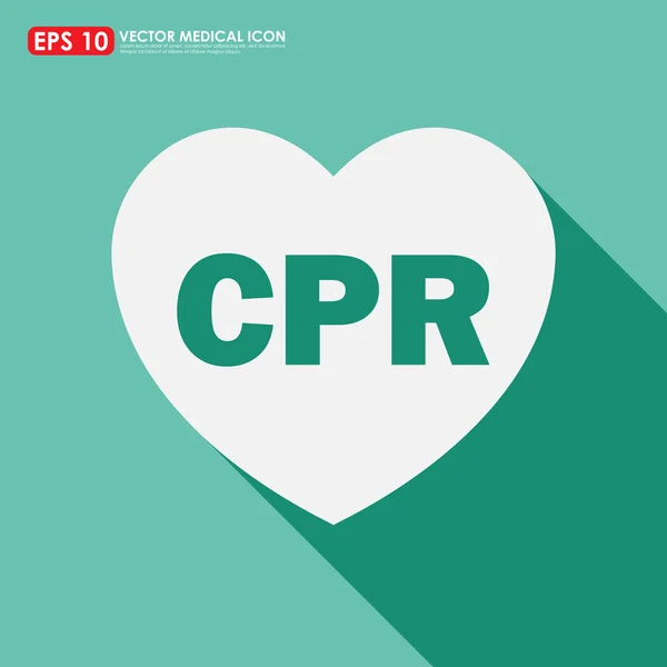CPR přihlásit ikonu obrazce srdce na světle zeleném pozadí — Stockový vektor