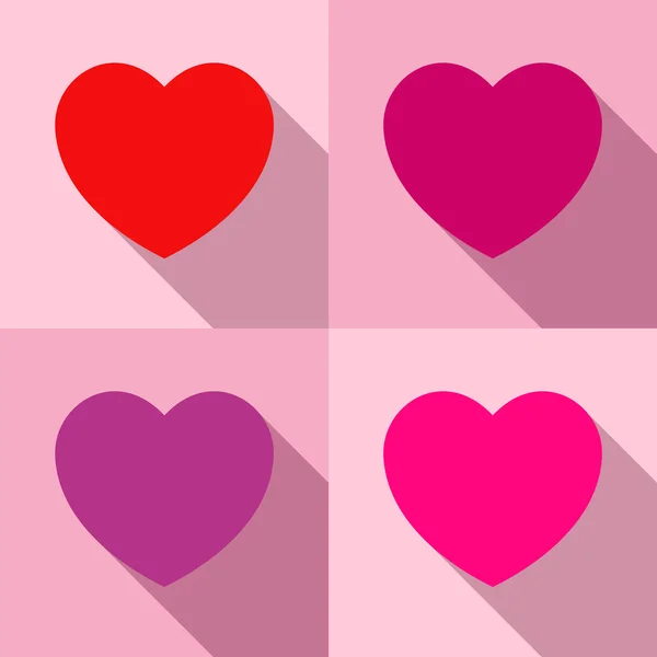 Conjunto de iconos corazones — Vector de stock