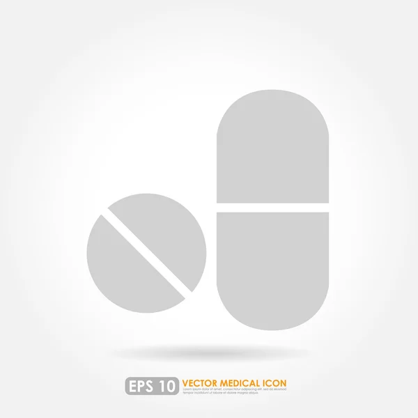Medizin-Ikone - Tablette & Kapsel — Stockvektor