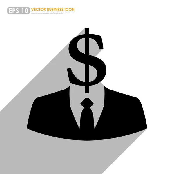 Black businessman icon — Stock Vector