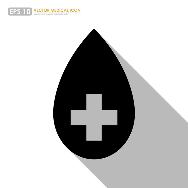 Drop-Symbol mit Erste-Hilfe-Schild — Stockvektor